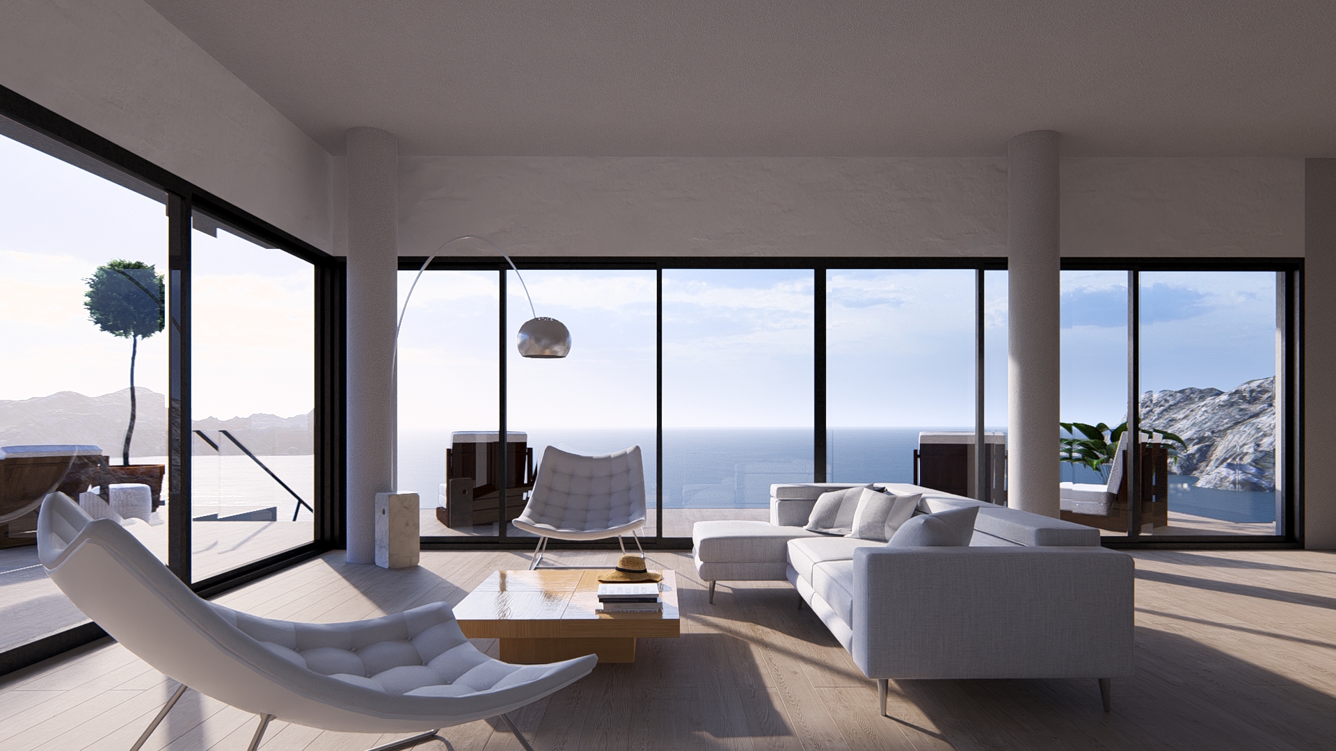 Vue 3D depuis la pergola.